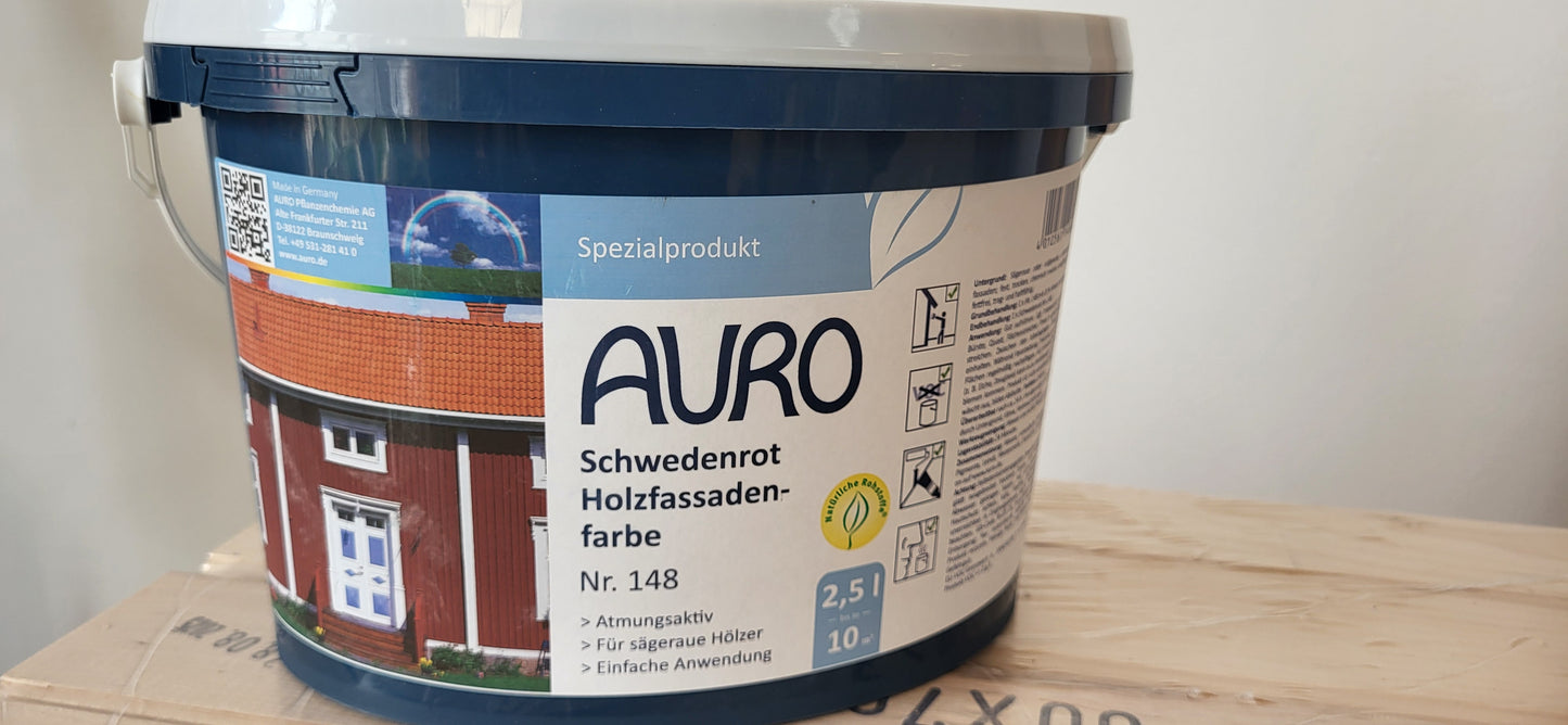AURO Schwedenrot Holzfassadenfarbe Nr.148 - 1 Kilogramm / 13,96€